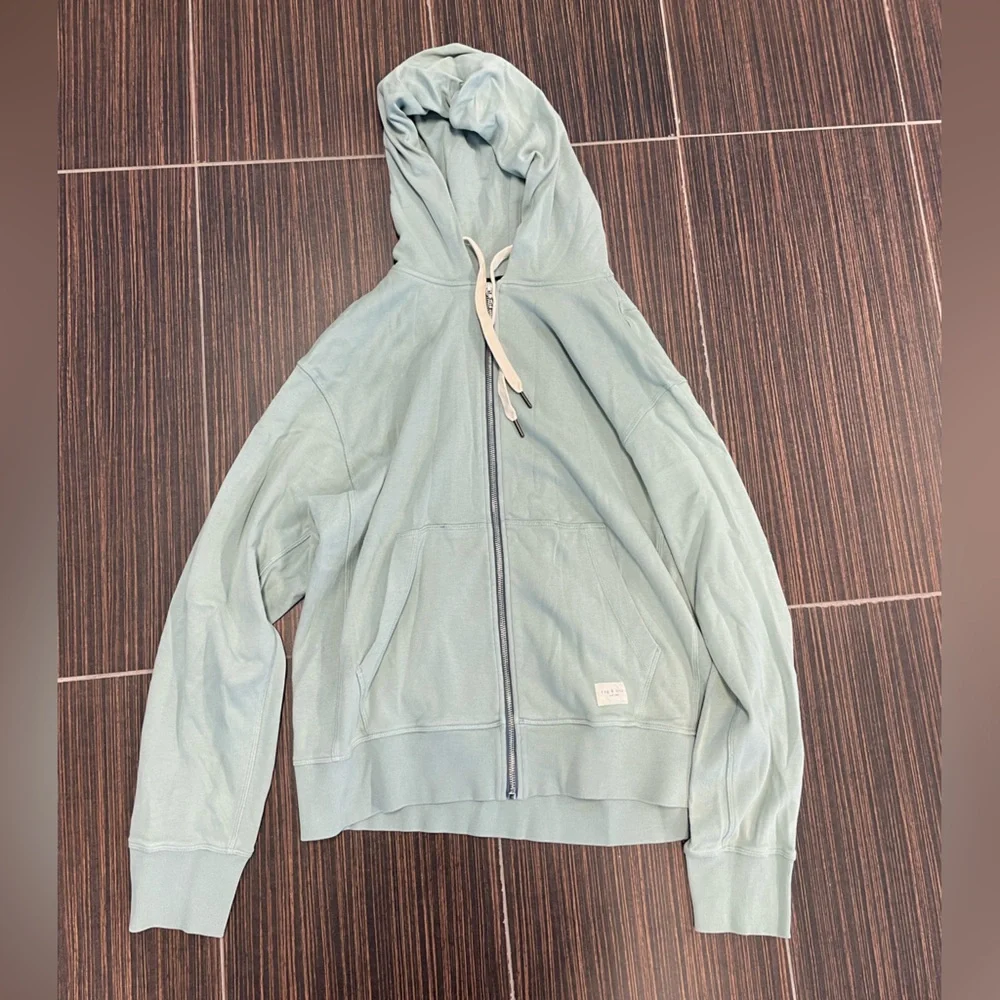 Rag & Bone Light Blue Zip Up Hoodie